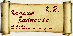Krasna Radnović vizit kartica